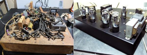 Vacuum Tube Amplifier before and after restoration
