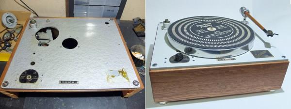 Connoisseur Turntable before and after restoration